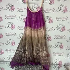 H&M | Dresses | Hm Gradient Purple And Brown Dress Embroidery Beaded  Neckline Ombr | Poshmark